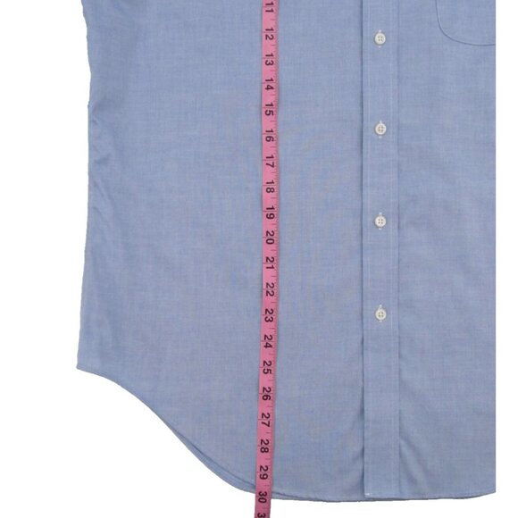 Lauren Ralph Lauren Classic Fit Dress Shirt Blue Non-Iron Size 16 32/33 Cotton - Picture 10 of 12